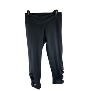 BKE Black Crop Leggings Workout Yoga Pants Criss Cross‎ Ankels Performance